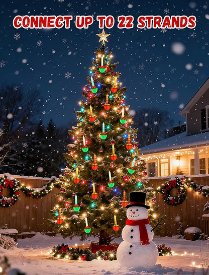 Oviejo Bubble Lights for Christmas Tree,8FT Christmas String Lights with 8 Bubble Lights(1 Spare),C7/E12 Base LED Bubble String Lights for Holiday/Yard/Garden/Patio Decor