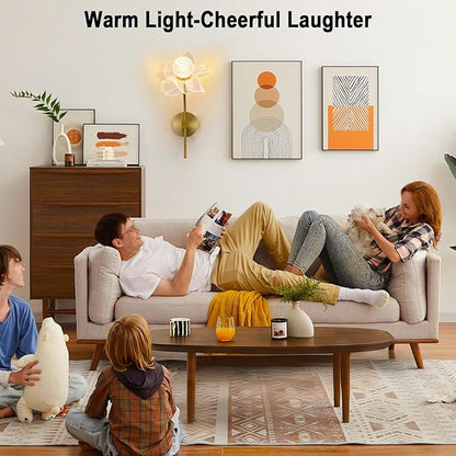 Modern LED Wall Lights for Bedroom, Hardwired Indoor Gold Wall Sconces with 3 Color Adjustable, Wall Lamps for Living Room, Bathroom, Mirror, Hallways, Wall Mounted Lamp with 3000K-6000K