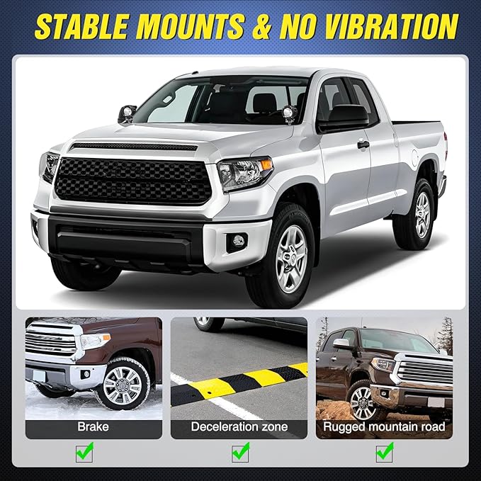 Nilight Ditch Light Brackets Hood Hinges Mount Bracket Kit for Auxiliary Offroad LED Pods Work Lighting Compatible with Toyota Tundra 2014 2015 2016 2017 2018 2019 2020 2021
