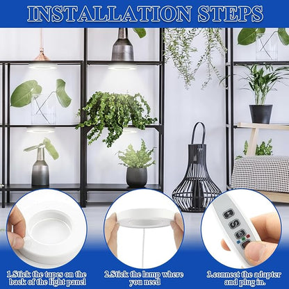 Tujoe Quad Head Indoor Plant Lights for Growth Ceiling Grow Lights for Indoor Plants 196 LED Full Spectrum LED Grow Lamp 5v Safe Voltage Lamp with 4/8/12h Auto Switch 4 Dimmable Brightness Levels
