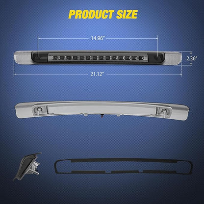 Nilight Third Brake Light Tail High Mount 3rd Stop Lights Smoked Lens Compatible with Toyota Land Cruiser 1998 1999 2000 2001 2002 2003 2004 2005 2006 2007 Van SUV Rear Center Cab Lamp