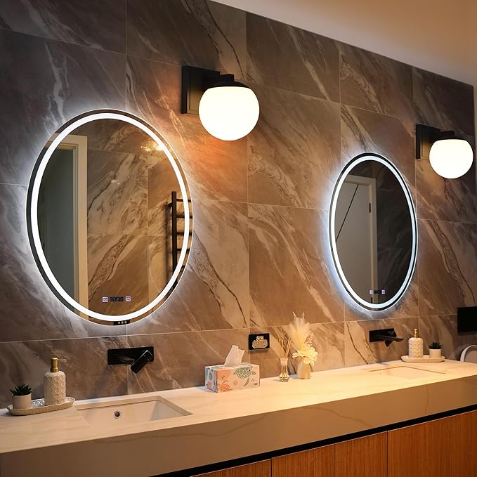 Textured Black Wall Sconce Light, Modern Sconces Wall Lighting, 1 Light Globe Bathroom Vanity Lighting with Opal Glass Shade, Wall Light for Bedroom Bathroom Living Room Entryway Hallway
