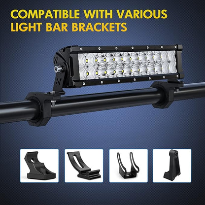 Nilight 2PCS Roll Bar Clamps Mounting Brackets LED Light Mount Clamps Tube Light Mounts Fit on 2.135" 2.25" 2.375" 2.5” Bull Bars Roof Racks Roll Cages for ATV UTV Truck