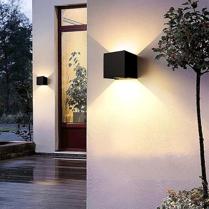 4-Pack Outdoor Wall Lights Exterior/Interior. 4.33''Square Modern LED Wall Sconce,Up Down Lights Outdoor IP65 Exterior Light Fixtures.15W Warm Light 3000K Aluminum Outdoor Wall Lighting Fixtures.