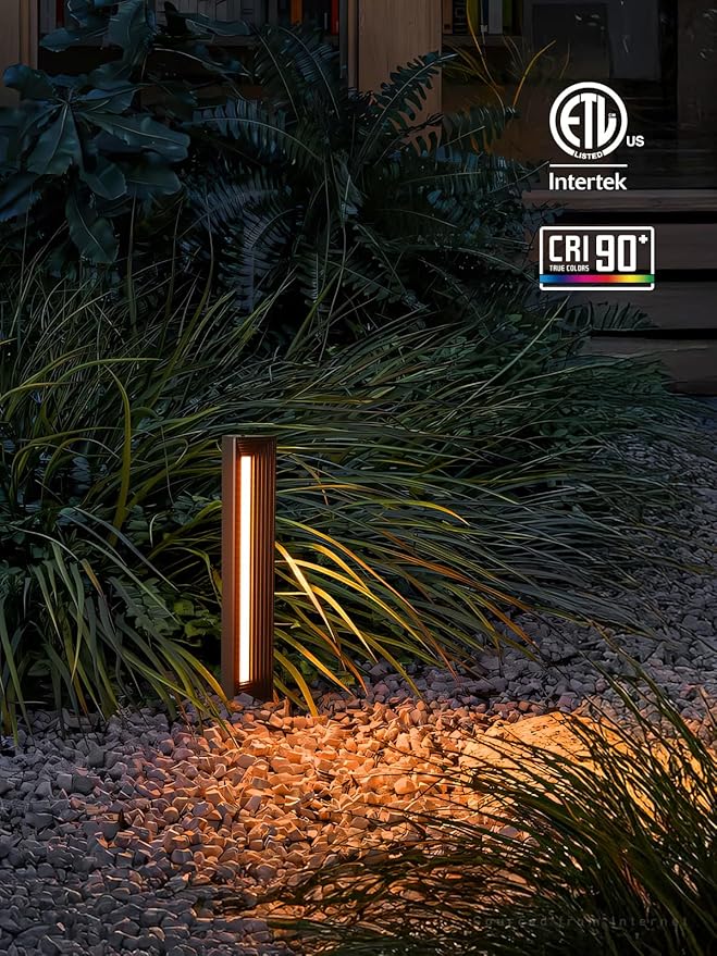 LEONLITE 8 Pack 5CCT Low Voltage Landscape Lights, 7W 12-24V LED Pathway Lights, Die-Casted Aluminum, IP65 for Outdoor Path Sidewalk Walkway, 1800K/2700K/3000K/4000K/5000K, ETL, Oil Rubbed Bronze