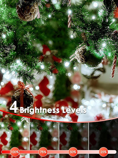 2026 New Voice Control Connectable 2PK 164FT 400LED Christmas String Lights Indoor Outdoor with Remote | Smart Twinkle Fairy String Lights 12 Modes & Timer for Xmas Tree Decor (Cold White)