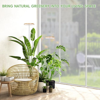 LBW Plant Grow Light,72 LEDs Full Spectrum Grow Lamp for Indoor Plants,Bamboo Plant Lights with 4/8/12H Timer,Height Adjustable,Ideal for Large Tall Plants,Bamboo