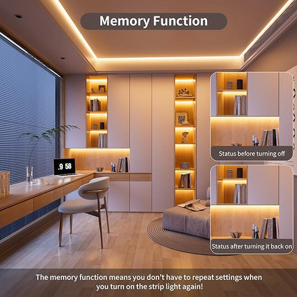 PAUTIX COB LED Strip Light 3780LEDs,Super Bright 8000 Lumen 3000K Warm White 24ft/7.5m,Dimmable 24V LED Tape Light with 3M Tape,RF Remote with Timer Function,48W Adapter,for Bedroom,Home,Kitchen DIY