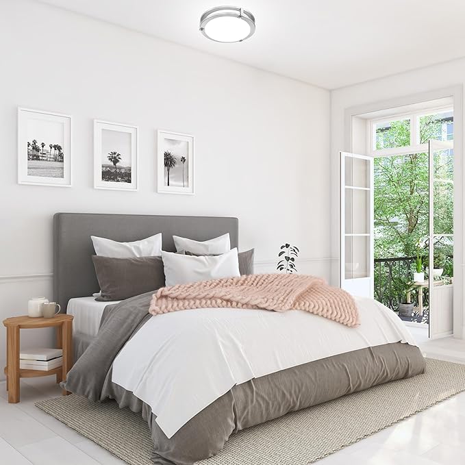 Design House Ripon 11 Inch Integrated LED Ceiling Light 2-Pack, 5 Color Temperature, Dimmable, Satin Nickel – Design House, 589598