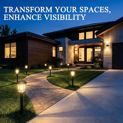 Solar Pathway Lights Outdoor 10 Pack, LED Solar Garden Lights Auto On/Off Waterproof, Warm White Landscape Lighting for Path Yard Walkway Driveway Decor