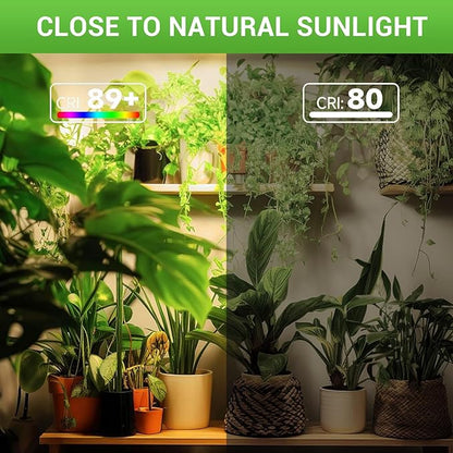 RDJ Bouns Grow Light Bulbs for Indoor Plants, 80W Large Full Spectrum 12791LM High PPFD, E26 Base Foldable Fast-Heat-Cnducting Aluminum Panel for Outdoor Greenhouse Waterproof Plant Light