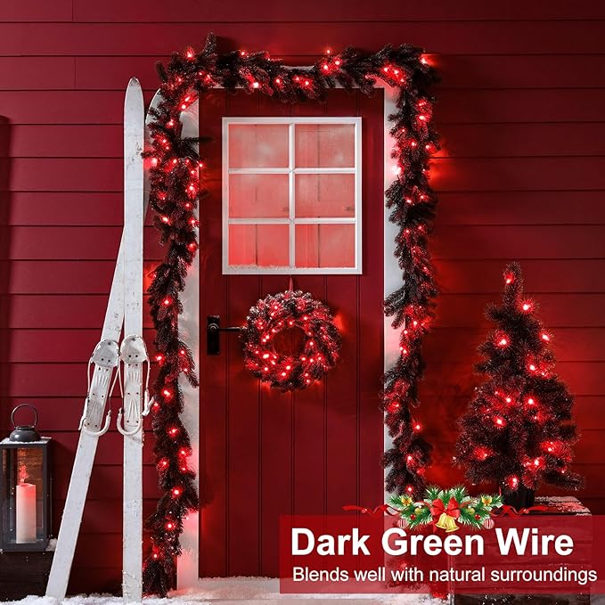 Red Christmas Lights Outdoor, 66FT 200 LED String Lights for Outside Waterproof, 8 Modes Connectable Fairy Lights for Indoor Bedroom Patio Garden Party Holiday Decorations