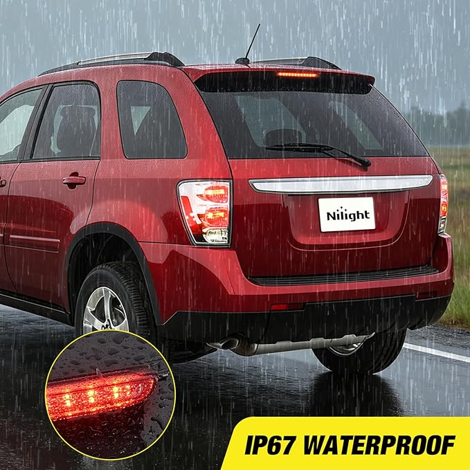 Nilight Third Brake Light Tail High Mount 3rd Stop Lights Smoked Lens Compatible with Chevy Equinox and Pontiac Torrent 2007 2008 2009 Van SUV Rear Center Cab Lamp