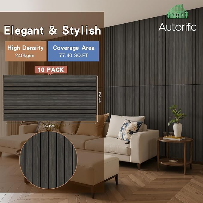 Wood Veneer Acoustic Panels,4 Pack 47.2”x23.6” Sound Panels, Decorative Large Wood Panels for Wall, for Office,Home Theater,Studio,Living Room,Rustic Walnut
