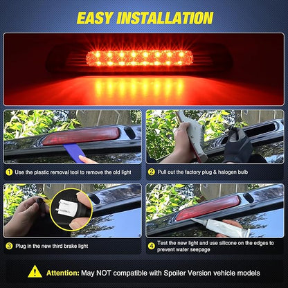 Nilight Third Brake Light Tail High Mount 3rd Stop Lights Smoked Lens Compatible with Toyota 4Runner 2003 2004 2005 2006 2007 2008 2009 Non-Spoiler Version Van SUV Rear Center Cab Lamp