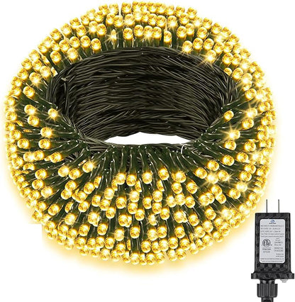264FT 800 LED Christmas Lights, Twinkle Xmas Lights with 8 Modes and Timer, Outdoor Waterproof Christmas Tree Lights for Room Bedroom Wedding Party Holiday Decorations, Warm White