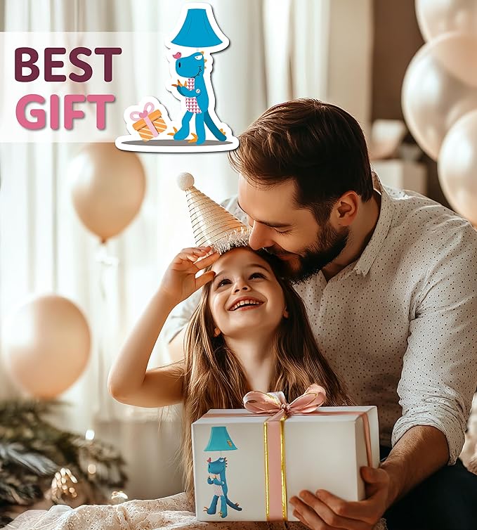 Dinosaur Girls Lamp for Kids Room - 27", Kids Lamp for Girls Bedroom - Cute Christmas Gifts, Birthday Gifts for All Ages: Toddler Boys, Children, Grandkids 3 4 5 and Up Years Old, Sister, Brother
