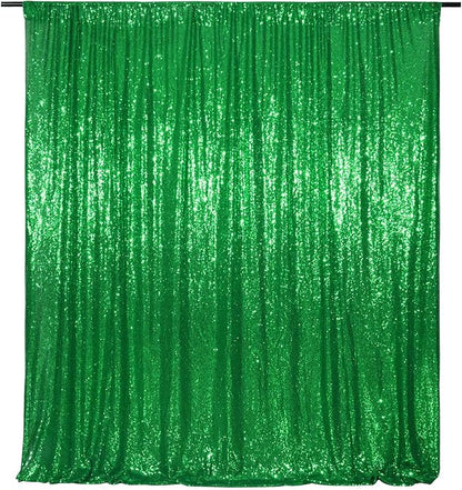 Poise3EHome Green Sequin Backdrop, 6FT x 8FT Sequin Photography Backdrop Curtain for Christmas St. Patrick's Day Party Decoration