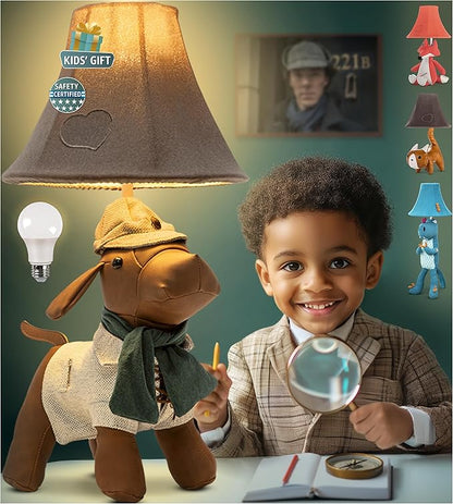 Dog Kids Lamp for Boys Bedroom - 20", Animal Lamp for Kids Room - Cute Christmas Gifts, Birthday Gifts for All Ages: Toddler Girls, Children, Grandkids 3 4 5 and Up Years Old, Sister Brother, Sibling