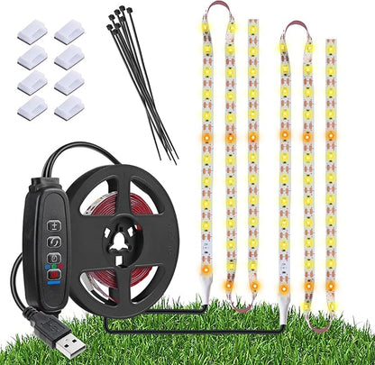 Grow Light Strip Waterproof Grow Lights for Indoor Plants Full Spectrum Plant Grow Lights Indoor with Auto ON/Off Timer White Red 120 LEDs Sunlike Grow Lamp for Plant Light for Indoor Plants (1)