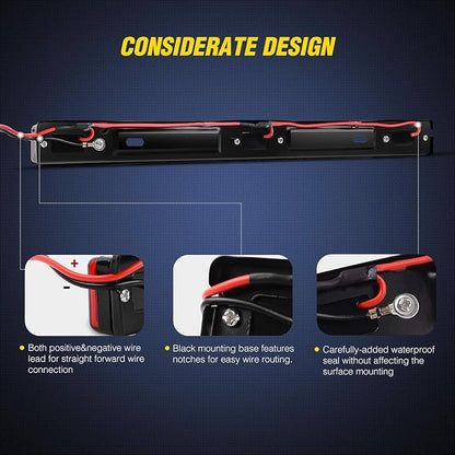 Nilight TL-11 1PC Red 9 LED ID Bar Marker Tail Black Stainless Steel Bracket for Truck Trailer Boat Identification Light