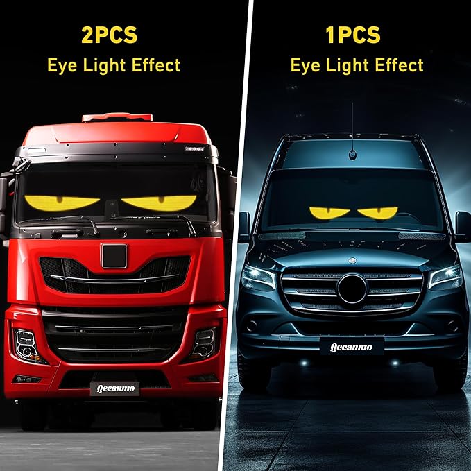 2PCS Devil Eyes Light for Cars SUVs, 23.4"x4.7" Programmable Flex LED Sign, Led Eyes for Truck Windshield with APP Control and Remote Controller