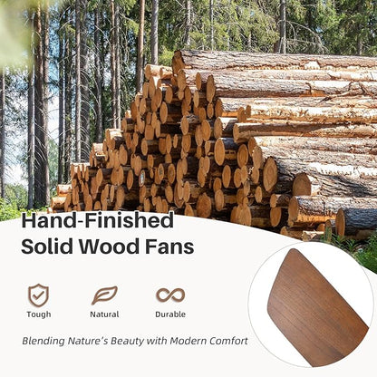 CACI Mall 52 Inch Smart Ceiling Fan without Light, Flush Mount, 3 Blades Solid Wood, Low Profile, Modern, Outdoor/Indoor Ceiling Fans No Light for Bedroom/Farmhouse/Patio