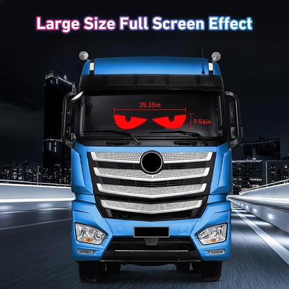 Big Devil Eyes Light for Cars Truck Pickups, 35.4"x7.6" Led Eyes for Truck Windshield with APP Control and Remote Controller,Large Screen Programmable Scrolling Flex LED Sign for Car