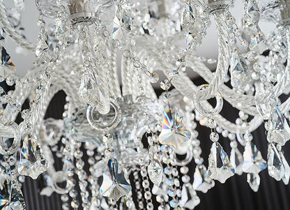 Clear 18 Lights K9 Crystal Chandelier,Chandeliers for Dining Room,Bedroom,Living Room, Candle Pendant Lamp Ceiling Lighting, 39 inch x32 Inch (Color: Clear) with 18pcs 5W E12 LED Bulbs.