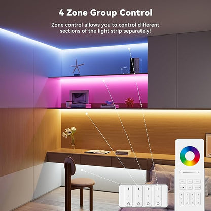 PAUTIX Matter WiFi LED Controller Kit ML5 Compatible with Tuya APP/Homekit/Smart Life/Alexa/Google Home/Siri, DC12-48V Dimmable with RF Remote for Single Color/CCT/RGB/RGBW/RGBCCT LED Strip Lights