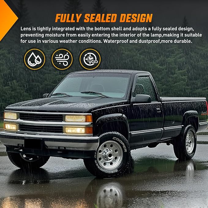 Nilight Parking Turn Signal Light Compatible with 1988 1989 1990 1991 1992 1993 1994 1995 1996 1997 1998 Chevy GMC C10 C/K 1988-1999 Silverado Suburban Sierra Blazer Tahoe Yukon Front Bumper Lights