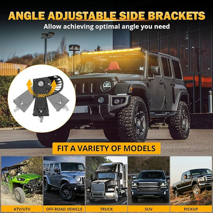 Auxbeam LED Led Light Bar 42 Inch 240W Straight Spot Flood Combo Led Off Road Lights, Amber White Strobe Offroad Fog Light Memory Function Yellow Driving Work Lights for Truck with DT Wiring Hardness