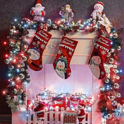 Red and White Christmas Lights, 66FT 200 LED Outdoor String Lights Waterproof with 8 Modes, Connectable Plug in Fairy Light Green Wire for Outside Indoor Patio Garden Xmas Party Holiday Decorations