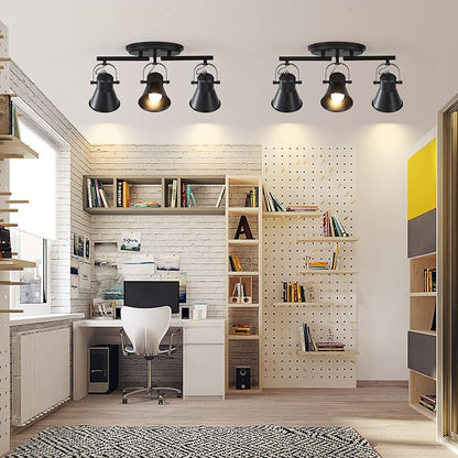 3-Lights Ceiling Track Lighting Fixtures Can Used for Mirror Front Wall Lights, Adjustable Ceiling Spotlight 3-Light Vanity Lamp