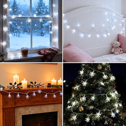 Christmas Decorations Lights, 8 Modes Timer with Remote 33 Ft 100 LED Battery Operated Fairy Lights Waterproof for Bedroom Patio Room Garden Party Home Xmas Tree Decor Indoor Outdoor, White