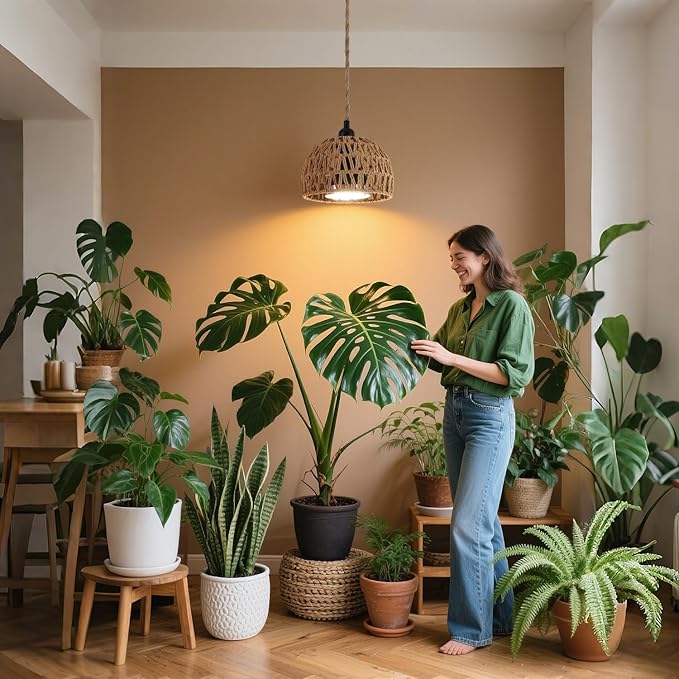 Hanging Grow Lights for Indoor Plants, Full Spectrum Plant Light, with Timer and 15FT Power Cord, 30W Pendant Plant Lights for Indoor Growing, Garden, Flowers, Greenhouse (4000k)