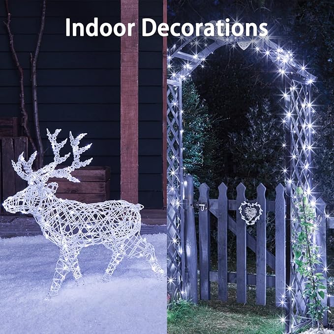 4 Pack White Fairy Lights Battery Operated with Remote, Waterproof 20FT 60LED Cuttable Twinkle Lights with Timer Indoor Outdoor, String Light for Bedroom, Classroom, Wedding, DIY, Christmas Décor