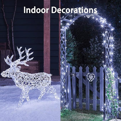 8 Pack Total 160FT 480LED Fairy Lights Battery Operated with Rmote, Waterproof Twinkle Lights with Timer Indoor Outdoor, Cuttable String Light for Bedroom, Classroom, Christmas Decor, Cool White