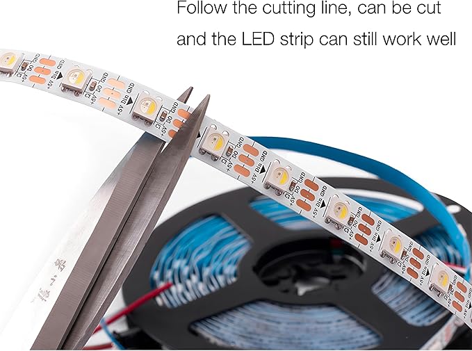 DC5V SK6812 (Similar WS2812B) RGBW RGB+Neutral White led Strip Light 30leds/Pixels/m Individually Addressable 4Color in 1LED (16.4ft(5m) 150leds IP65) (No Adapter or Controller)