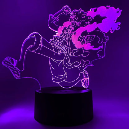 Otaku Lamps Luffy GEAR5 Moon One Piece – Anime Lamp Figure Night Light, 16 Color RGB LED – 3D Anime Room Décor Gift for Otaku