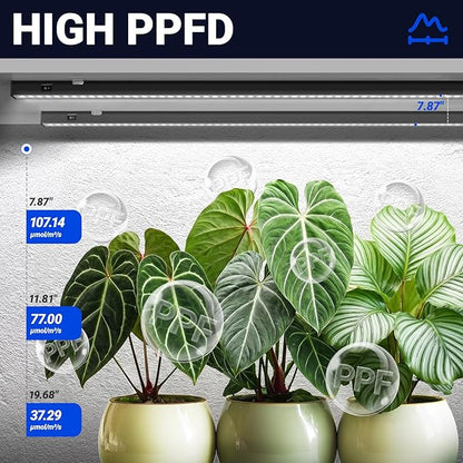 Barrina T5 Grow Lights for Indoor Plants, 2FT 5000K Full Spectrum LED Grow Light with Black Cover, T5 Grow Light Strip, Under Cabinet Plant Light with Switch Cord, Linkable, Plug and Play, 4 Packs