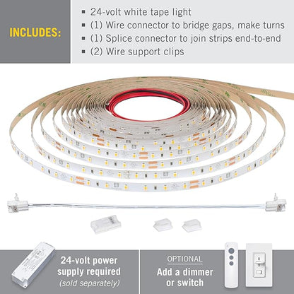 Armacost Lighting RibbonFlex Pro 24V White LED Strip Lights 60 LED/m, 6500K, 32.8 ft 185251