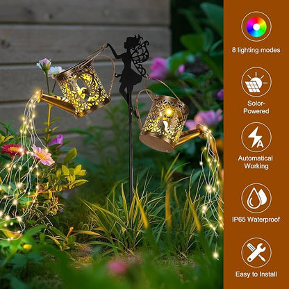 LOVERUIS Solar Watering Can Lights - Solar Outdoor Decorative,Garden Decor Lights for Yard, IP65 Waterproof Solar Lights, Perfect Decor for Outside, Patio, Garden Gift for Women, Mom, Grandma