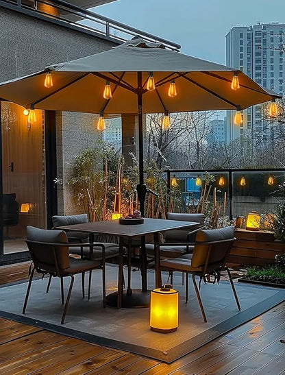 Outdoor Patio String Lights: 100Ft 30M Outside Waterproof Light - Remote Dimmable ST38 Shatterproof Bulb Connectable Hanging Outdoor Electric Lighting - Backyard Yard Gazebo Porch Party