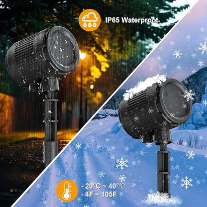 Christmas Laser Projector Lights, 10 Patterns Moving Red Green Outdoor Garden Waterproof Decorative Starry Lights Projector with RF Remote for Holiday Party Indoor Decoration Home Decor
