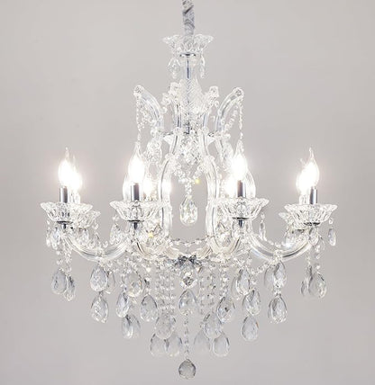 Modern Transparent Crystal Chandelier Light Fixture 6-Light，Luxurious Crystal Chandeliers Lighting for Living Room, Kitchen Island, Dinning Room, Bedroom (6 Lights)