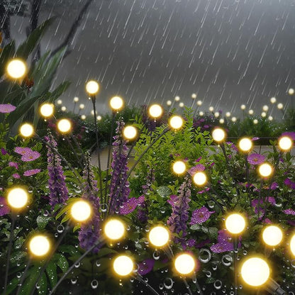 Solar Lights Outdoor-8Pack 64LEDs Solar Garden Firefly Lights Outside,Solar Powered Light Outdoor and Garden Decorative IP65 Waterproof,Yard Patio Pathway Decor,Gardening Gifts for Women,Warm White
