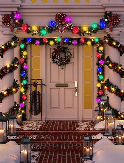 G40 LED Christmas String Lights, 50FT Christmas G40 String Lights with 27 Shatterproof G40 LED Clear Multicolor Bulbs, Outdoor Decoration Lights for Patio Backyard Roofline Garden Yard
