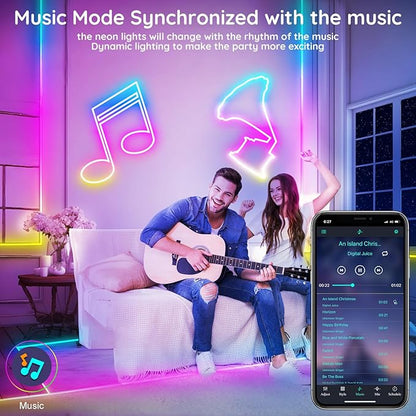 FBZ 150Ft Led Rope Lights, Flexible Neon Lights Control with App/Remote, Multiple Modes, IP65 Outdoor RGB Waterproof, Music Sync Gaming Light Strip for Bedroom Decor