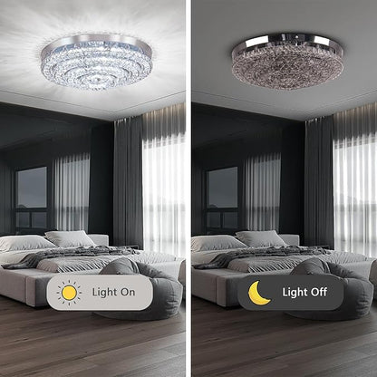 Modern LED Chandelier Flush Mount Four Rings Ceiling Lamp Round Ceiling Lihgt Fixture for Bedroom Living Room Dining Room (4000K, Cool White)
